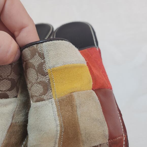 Vintage Y2k Coach Patchwork Set Shoes 8 Mules Heels Bucket Hat Wallet Wristlet - Picture 8 of 14